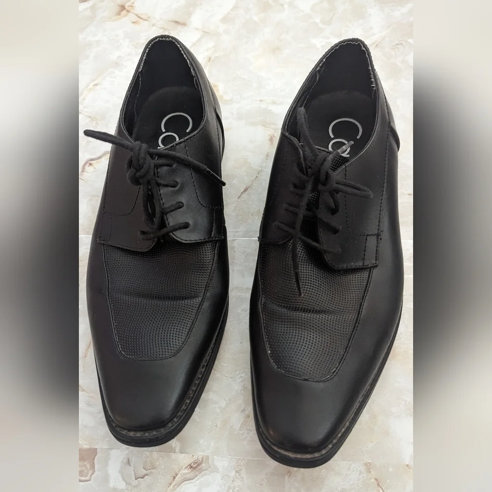 Calvin Klein Man's  RAMBERT Leather Oxfords  Black  Shoes Size 7M